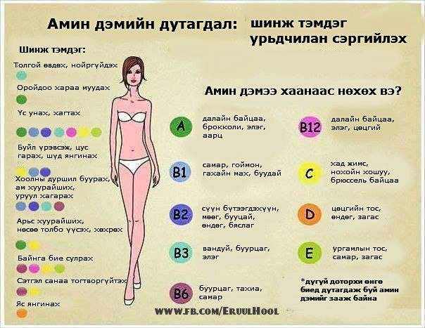 ИНФОГРАФИК: Амин дэмээ ямар бүтээгдэхүүнээс нөхөх вэ