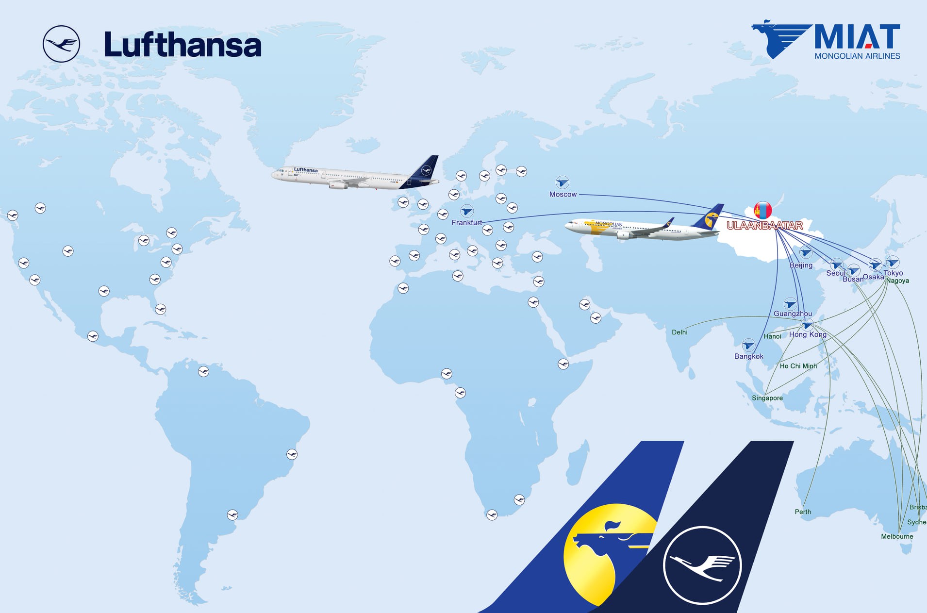 Монголчууд Германы 'Lufthansa'-ийн тарифаар АНУ болон Азийн бүх хотууд руу нисэх боломжтой боллоо